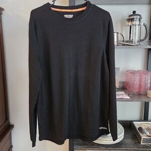 Omni Wool Men's Black Long Sleeve Shirt 80% Polyester 20% Wool XL